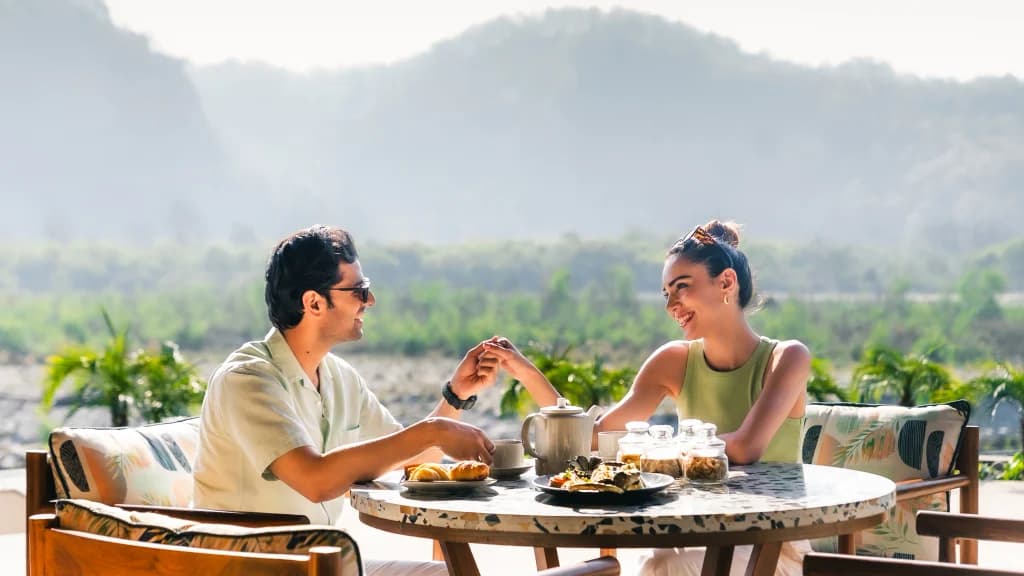 Couple enjoying lunch